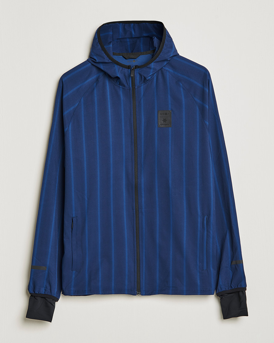 Herre | Trøjer | NN07 | Pace Hooded Running Jacket Navy Stripe