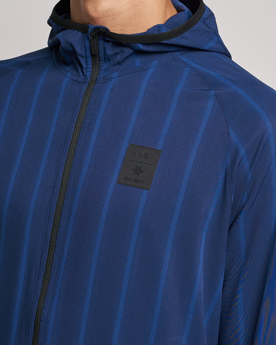 Herre | Trøjer | NN07 | Pace Hooded Running Jacket Navy Stripe