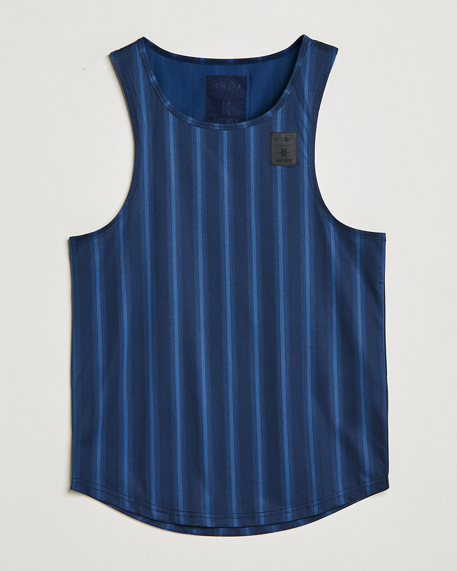 Herre | T-Shirts | NN07 | Combat Singlet Navy Stripe