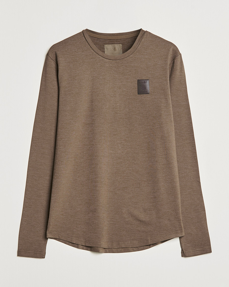 Herre | T-Shirts | NN07 | Pace Long Sleeve T-Shirt Clay
