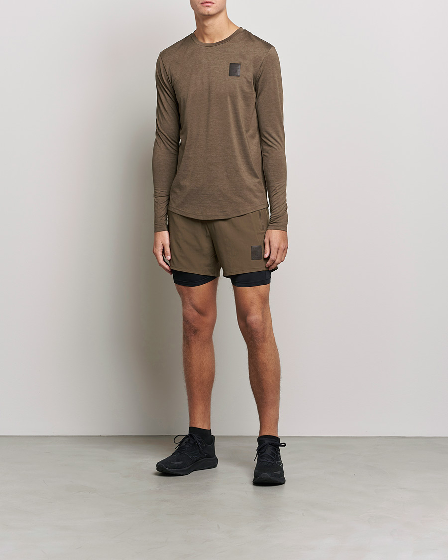 Herre | T-Shirts | NN07 | Pace Long Sleeve T-Shirt Clay