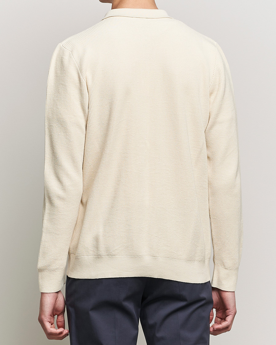 Herre | Trøjer | Sunspel | Long Staple Cotton Knitted Jacket Ecru