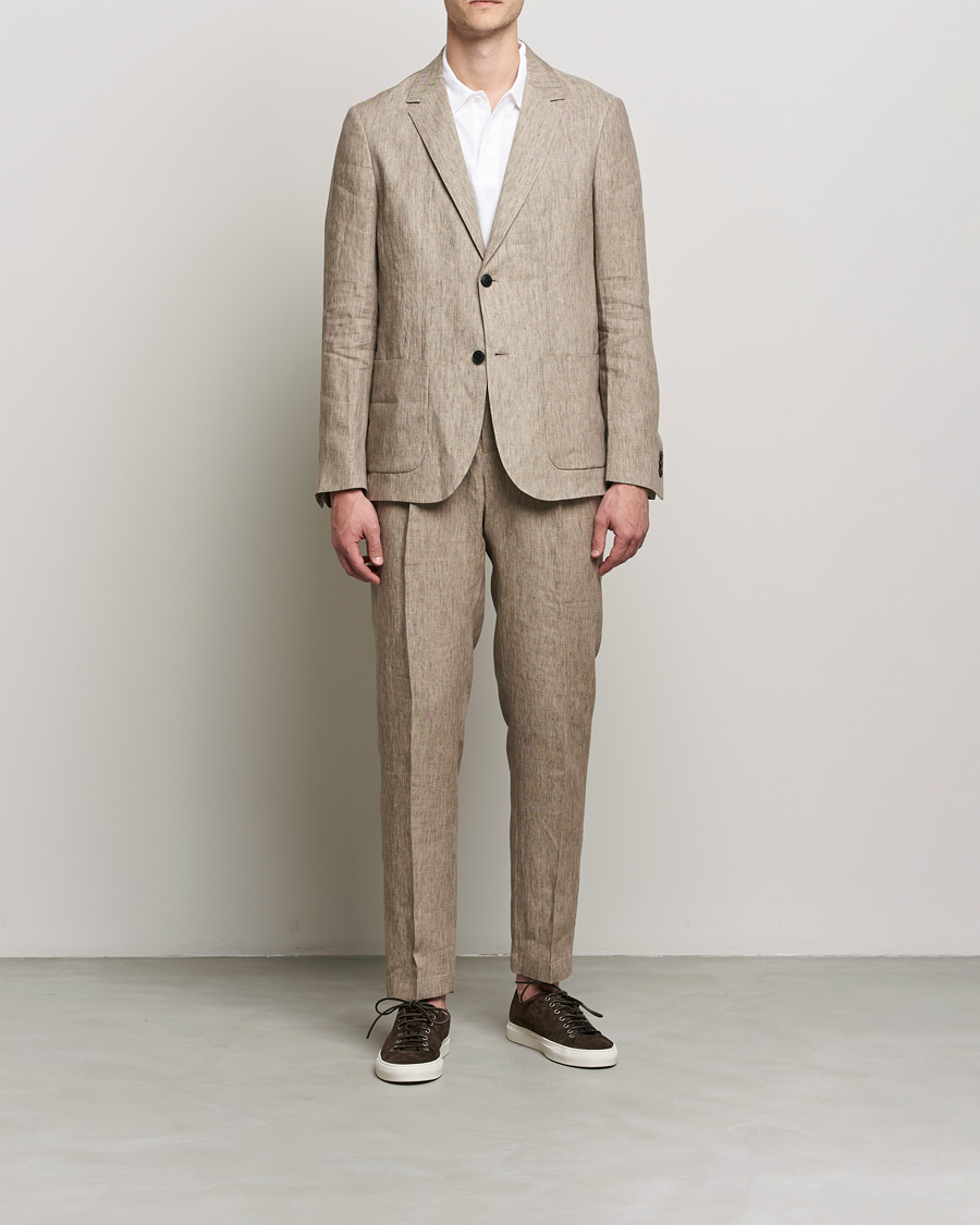Herre | Bukser | Sunspel | Tailored Relaxed Fit Linen Trousers Dark Stone