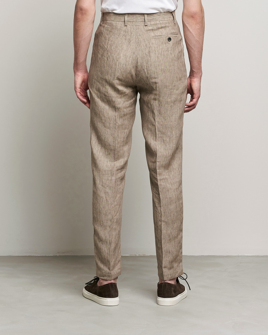 Herre | Bukser | Sunspel | Tailored Relaxed Fit Linen Trousers Dark Stone