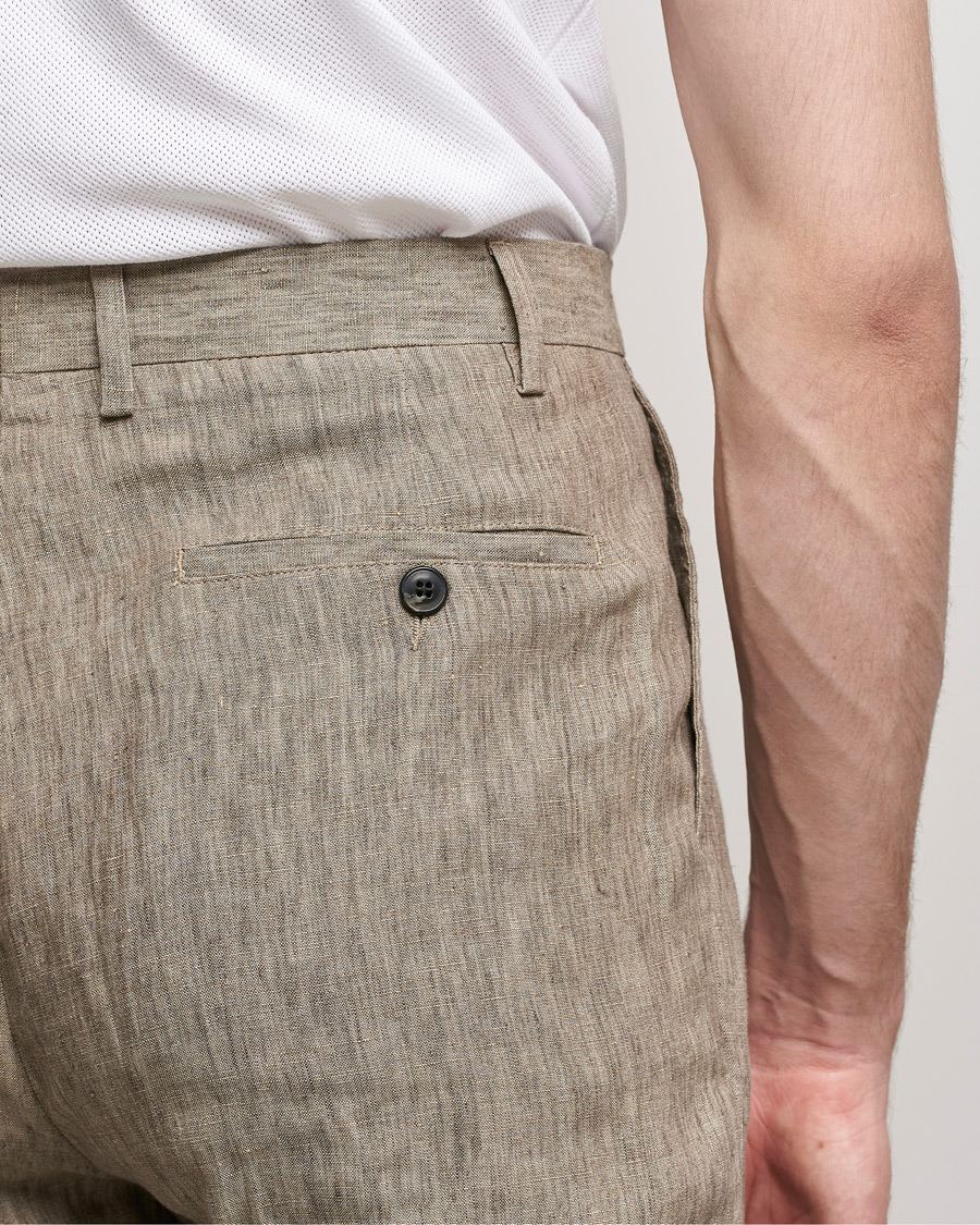 Herre | Bukser | Sunspel | Tailored Relaxed Fit Linen Trousers Dark Stone