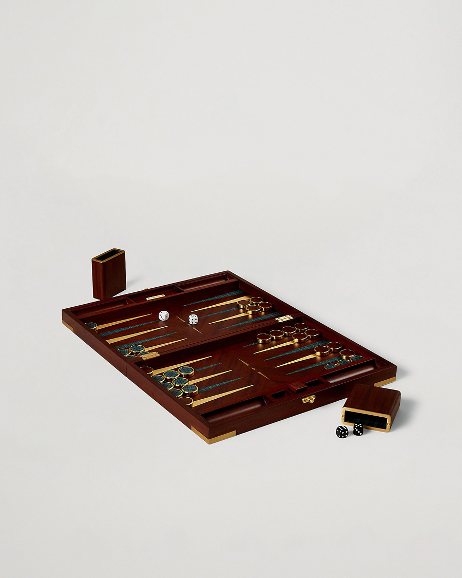 Herre | Ralph Lauren Holiday Dressing | Ralph Lauren Home | Parkwood Wooden Backgammon Set Mahogony/Brass