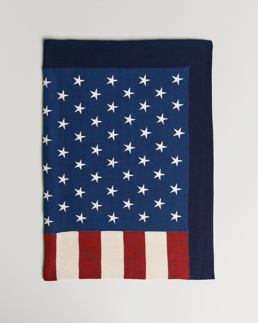 Herre | Tekstiler | Ralph Lauren Home | RL Flag 54x72 Cotton Throw Navy