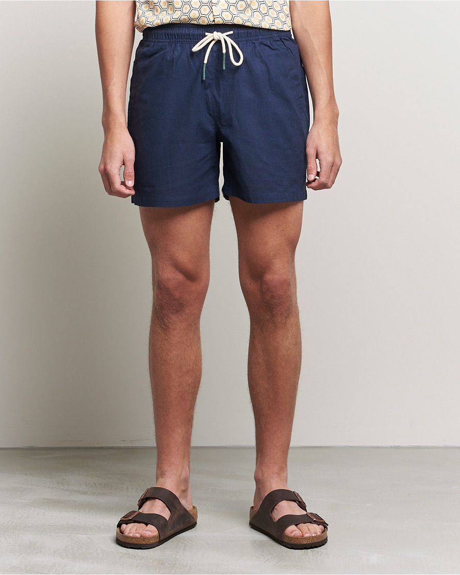 Herre | OAS | OAS | Linen Shorts Navy