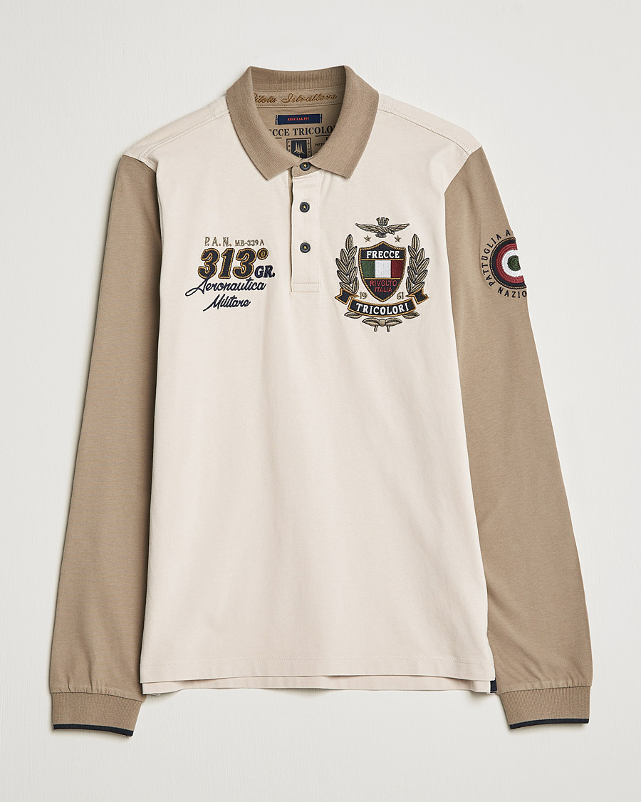 Herre | Trøjer | Aeronautica Militare | Long Sleeve Logo Polo Tortora
