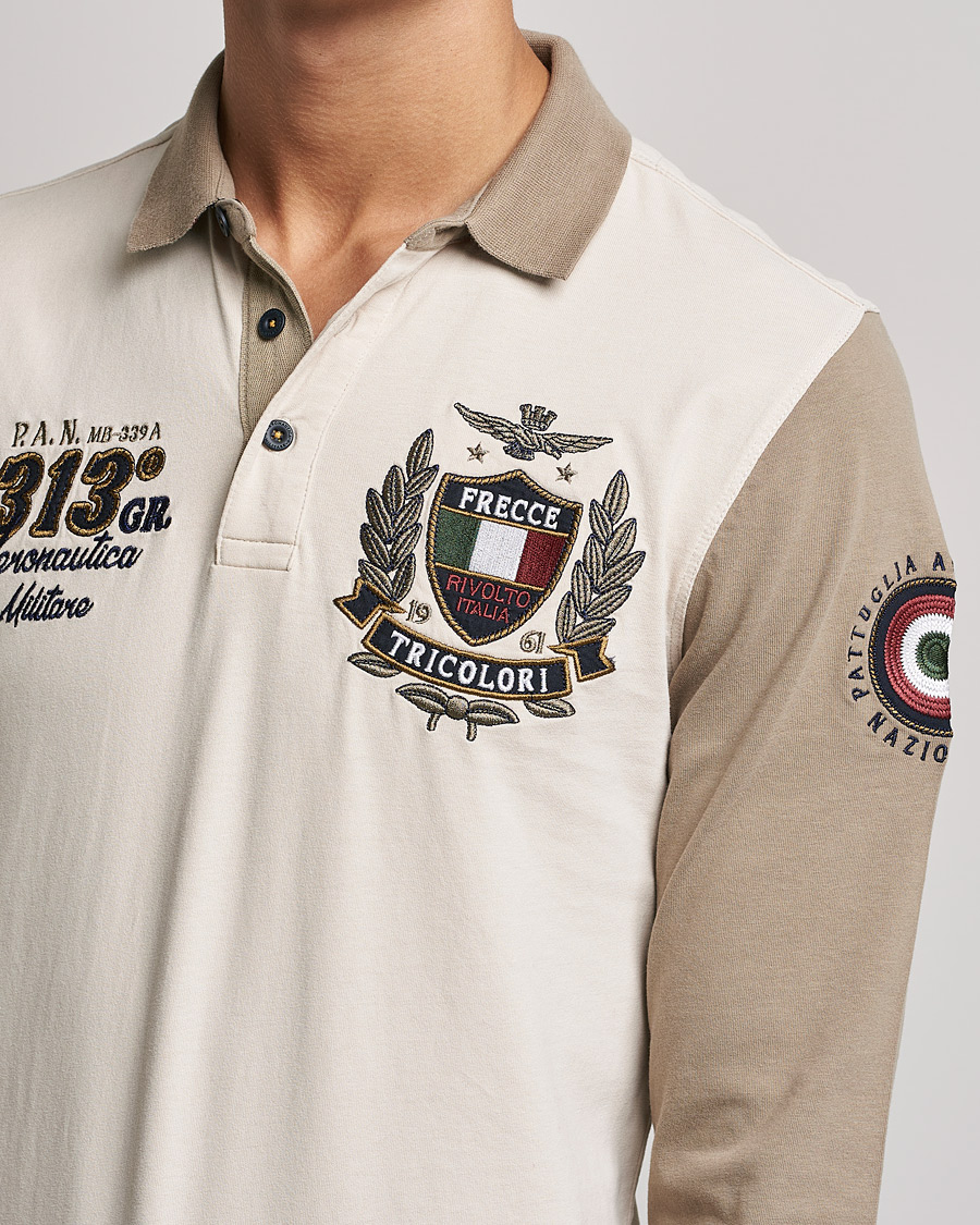 Herre | Trøjer | Aeronautica Militare | Long Sleeve Logo Polo Tortora