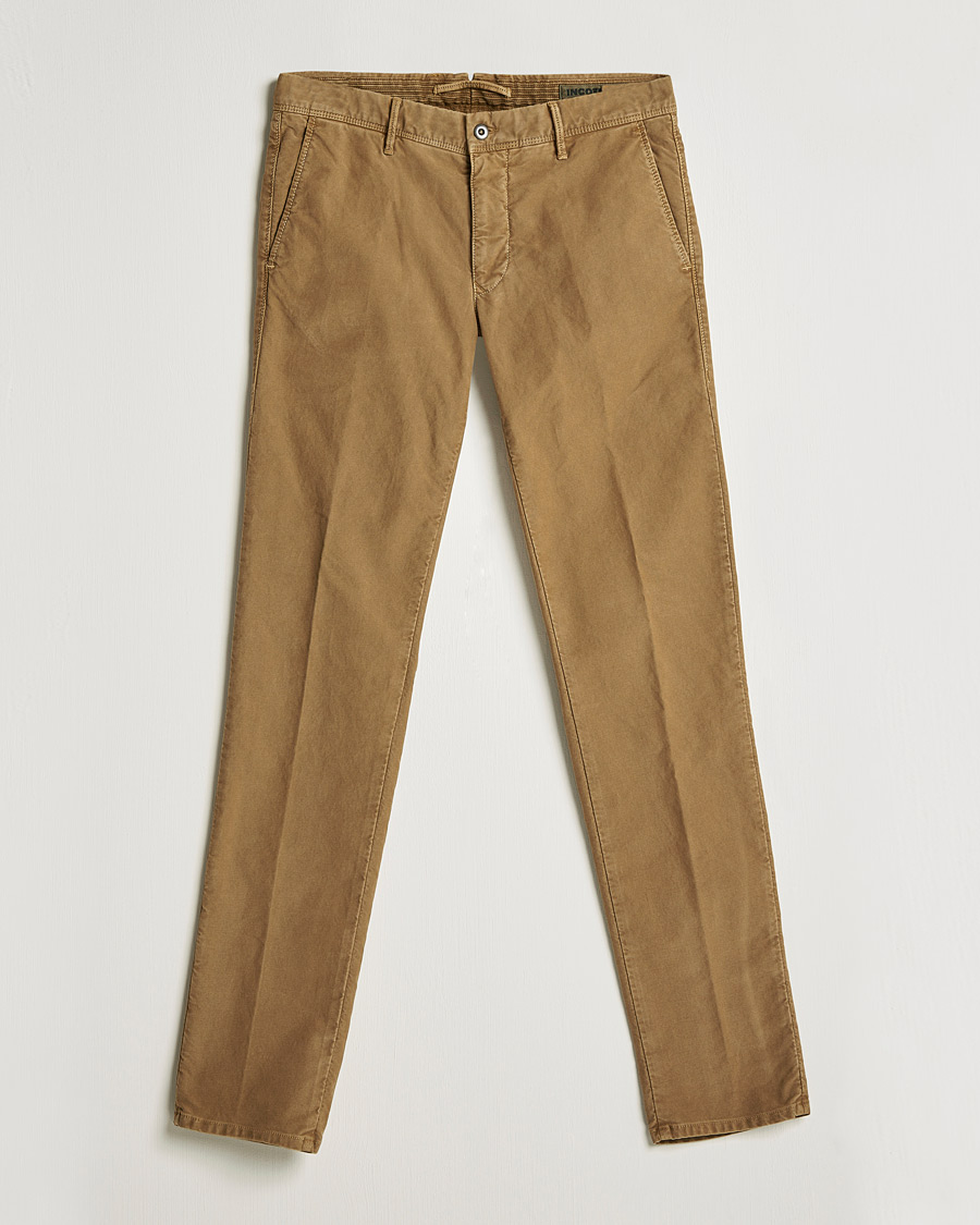 Herre | Bukser | Incotex | Slim Fit Garment Dyed Slacks Brown