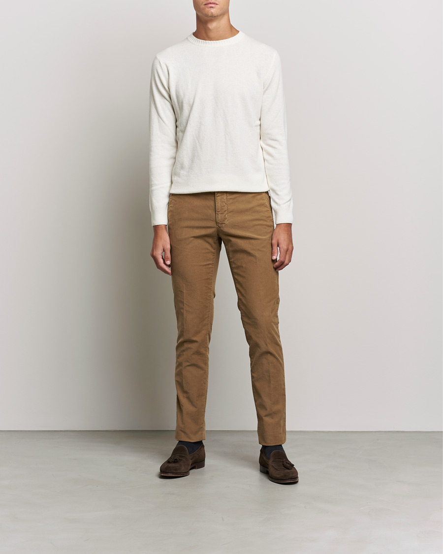 Herre | Bukser | Incotex | Slim Fit Garment Dyed Slacks Brown