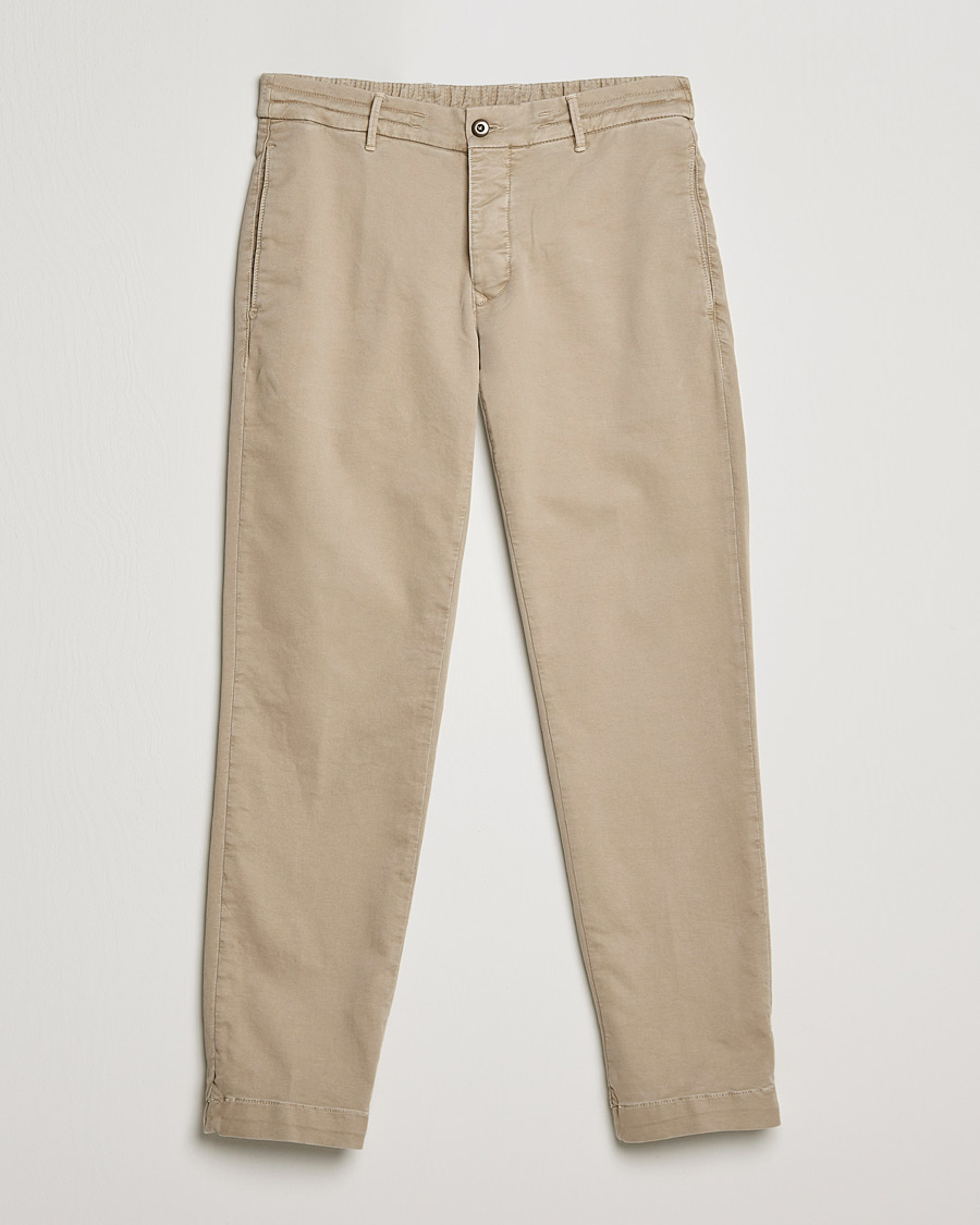 Herre | Bukser | Incotex | Slim Fit Satin Drawstring Joggers Light Beige