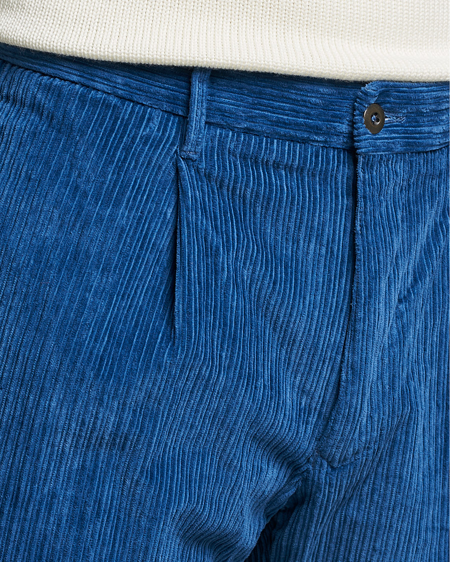 Herre | Bukser | Incotex | Regular Fit Heavy Cord Slacks Royal Blue