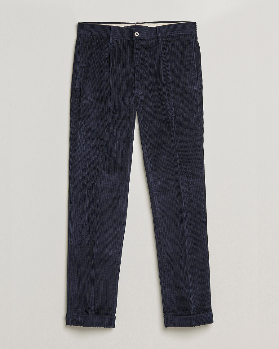 Herre | Bukser | Incotex | Regular Fit Heavy Cord Slacks Navy