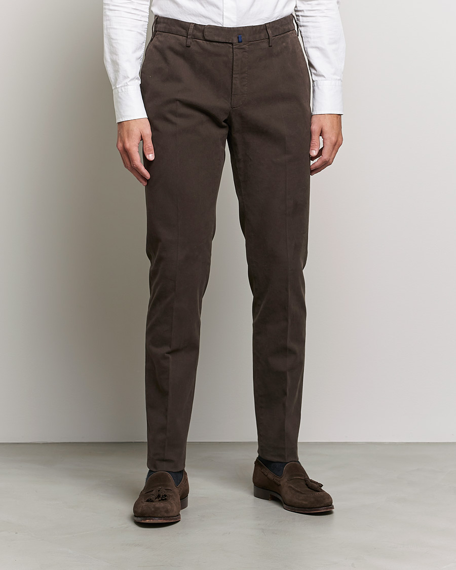 Herre | Bukser | Incotex | Slim Fit Cotton Stretch Chinos Dark Brown