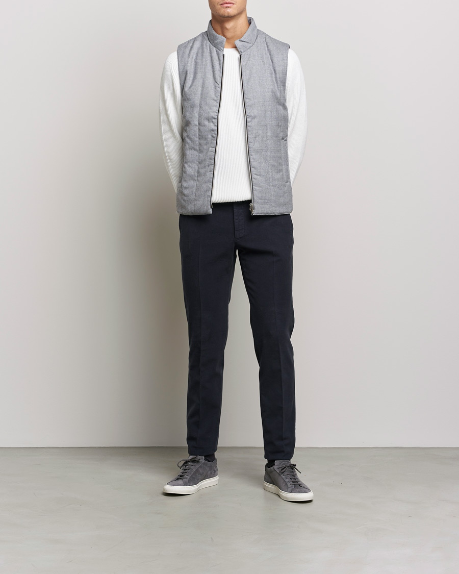 Herre | Bukser | Incotex | Slim Fit Luxury Moleskine Trousers Navy