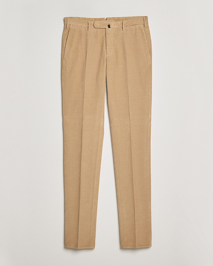 Herre | Bukser | Incotex | Slim Fit Soft Corduroy Trousers Beige