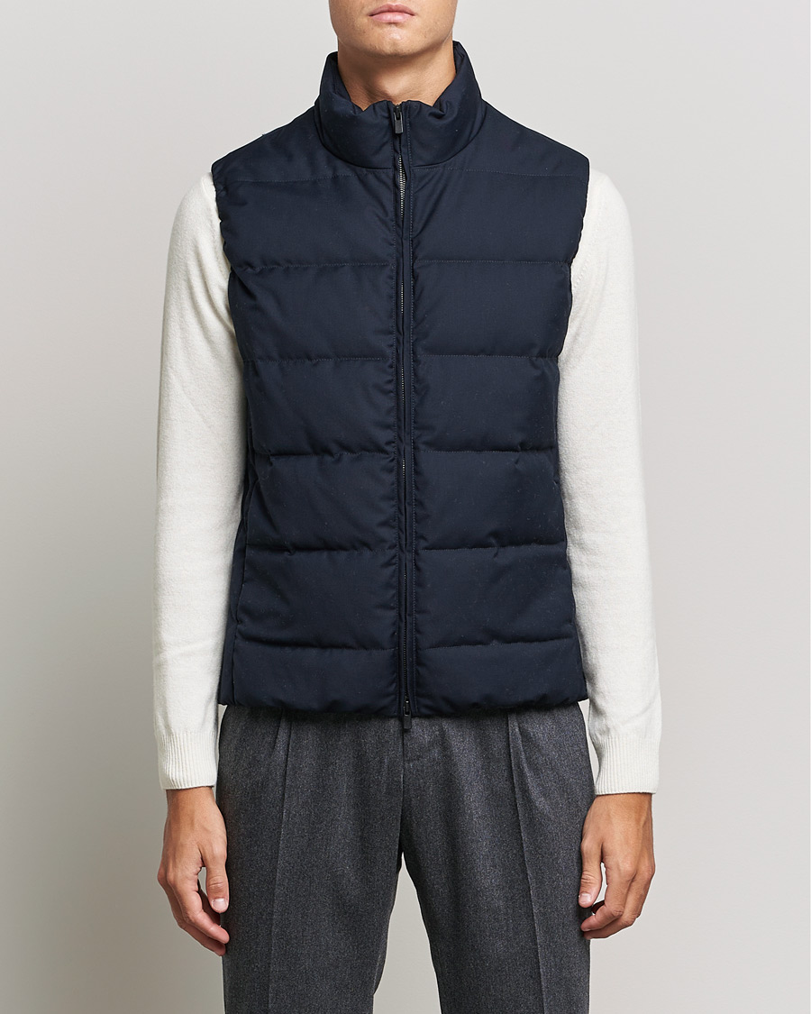 Herre | Jakker | Slowear | Tekno Sartorial Wool Down Vest Navy