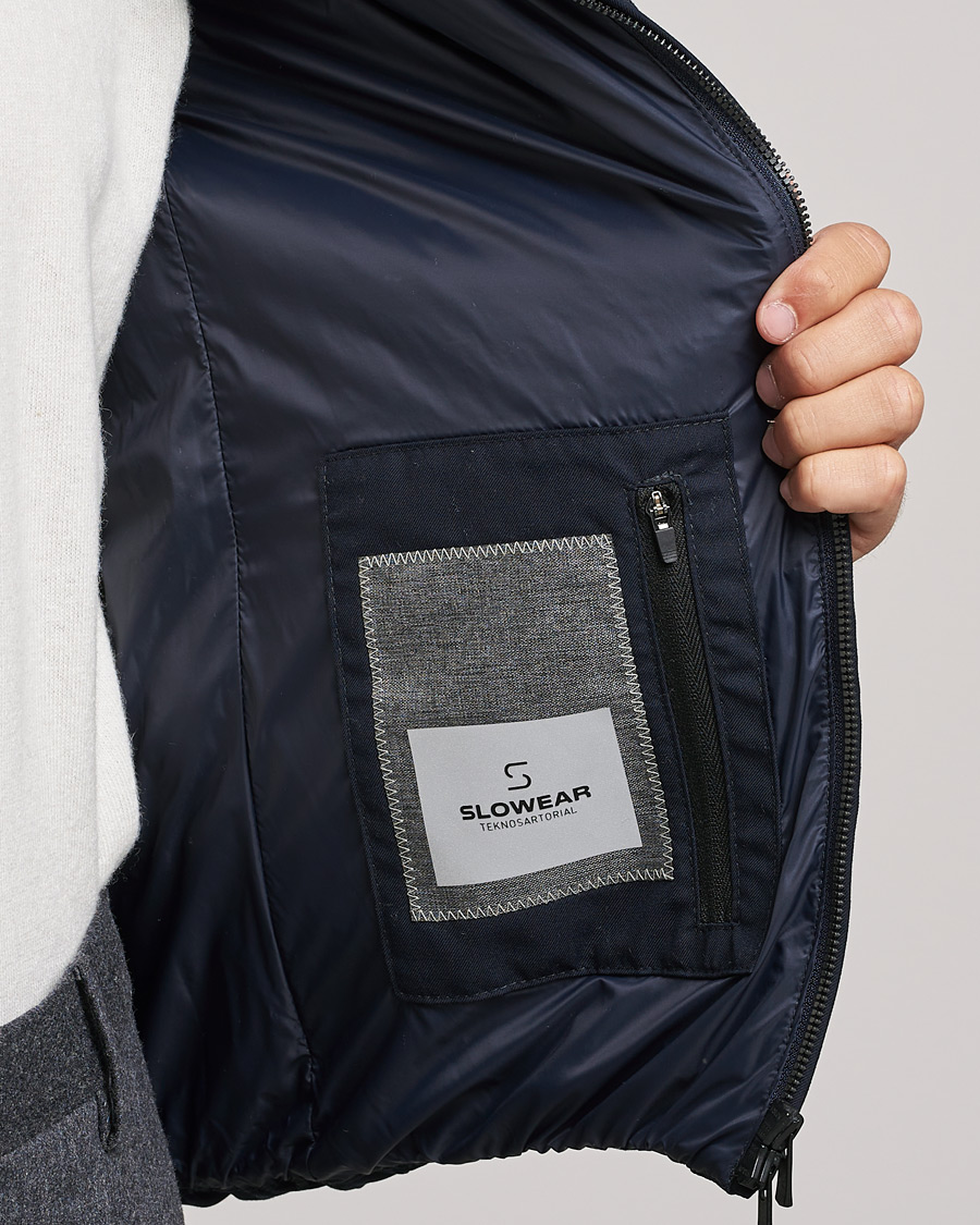 Herre | Jakker | Slowear | Tekno Sartorial Wool Down Vest Navy