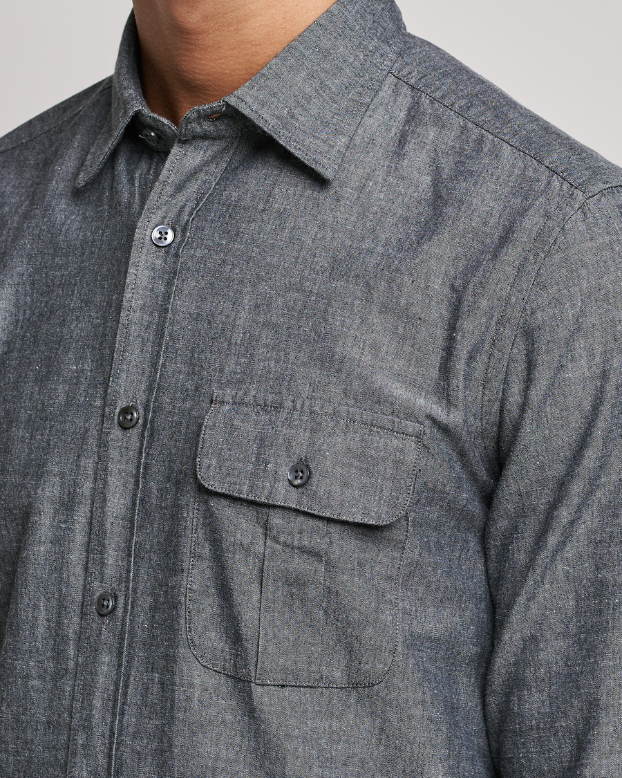 Herre | Skjorter | Slowear | Chambray Work Shirt Grey