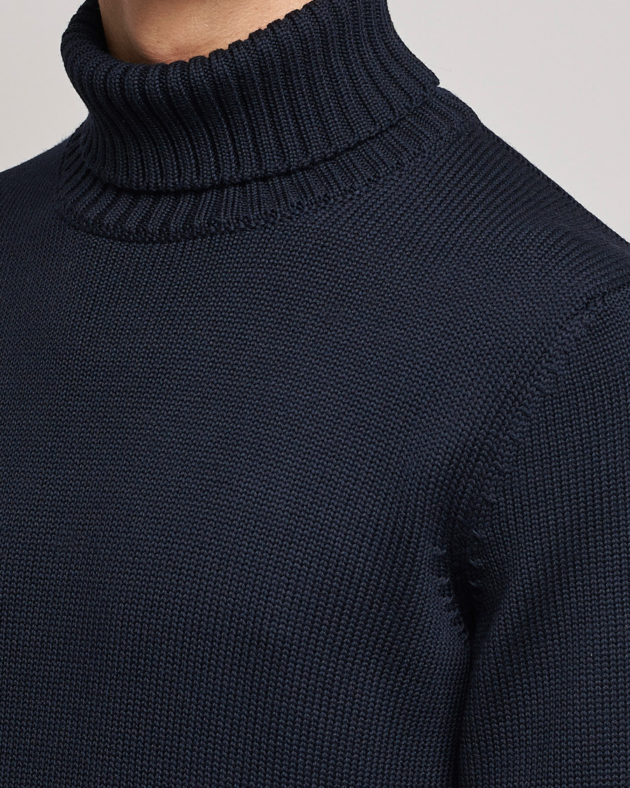 Herre | Trøjer | Zanone | Virgin Merino Wool Rollneck Navy