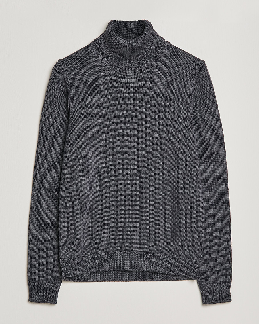 Herre | Trøjer | Zanone | Virgin Merino Wool Rollneck Grey Melange