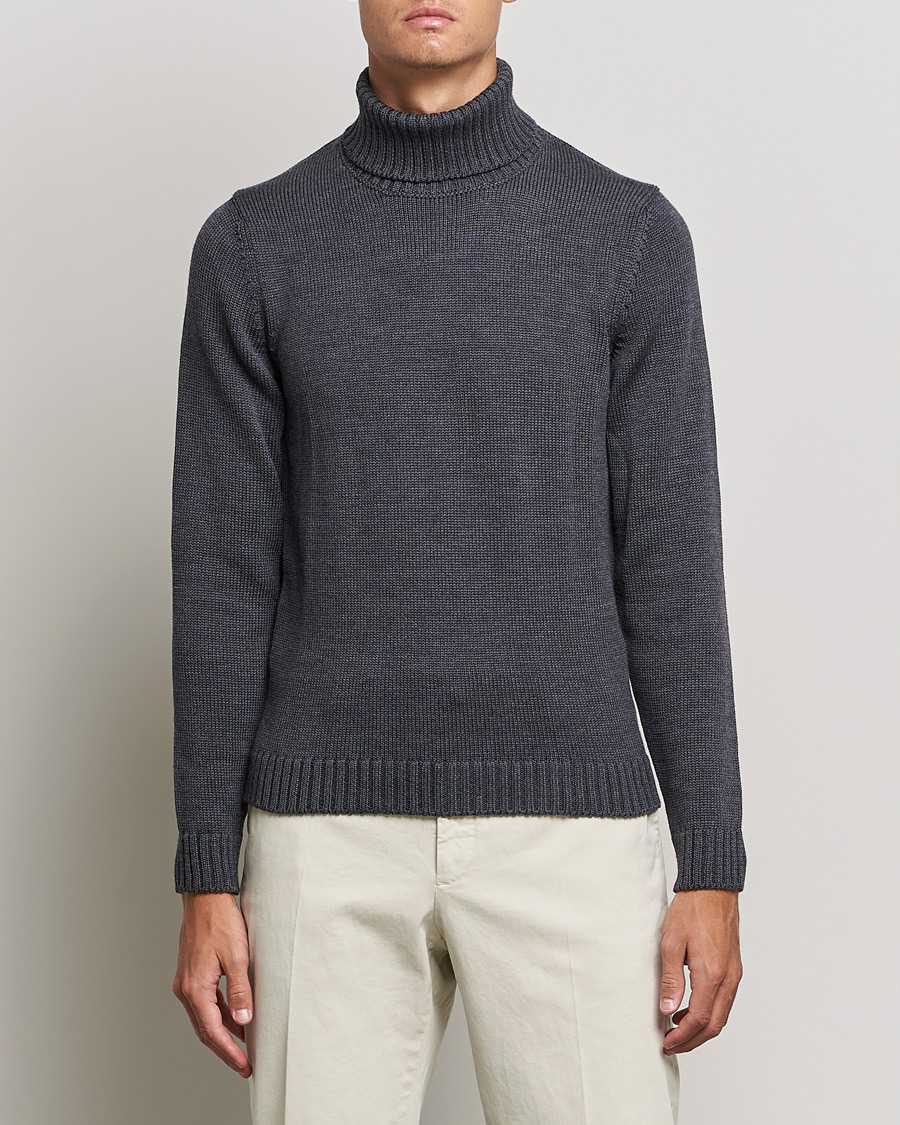 Herre | Zanone | Zanone | Virgin Merino Wool Rollneck Grey Melange
