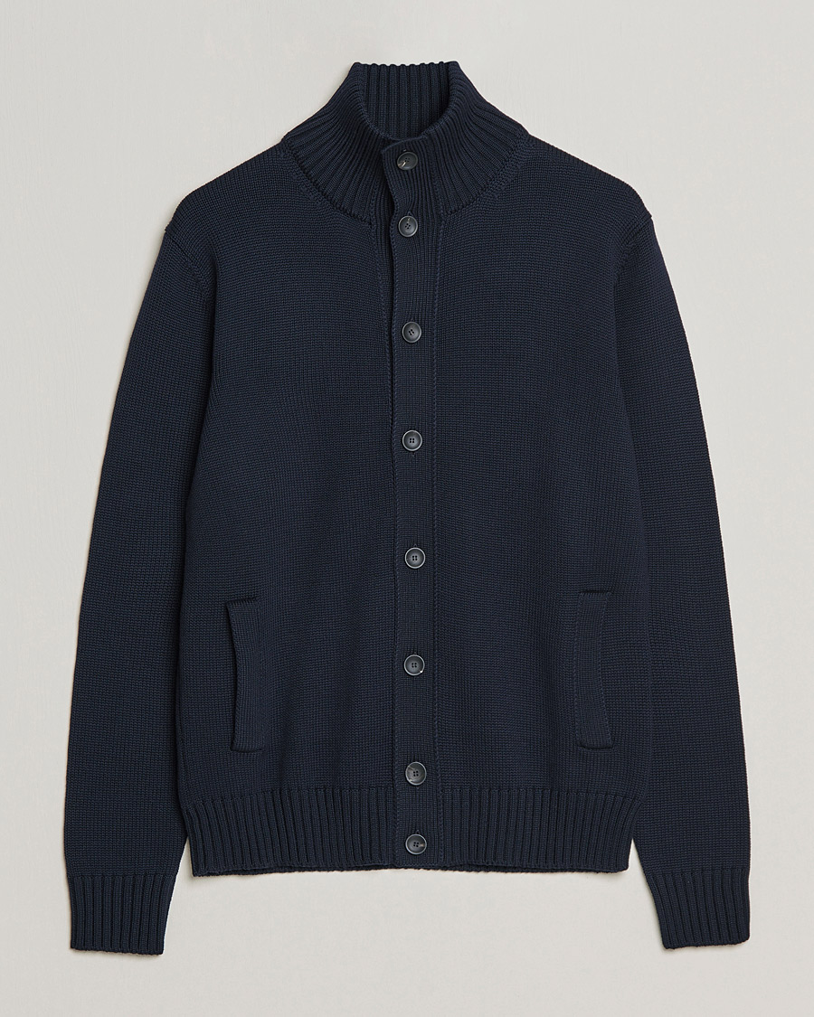 Herre | Trøjer | Zanone | Virgin Merino Wool Chioto Cardigan Navy