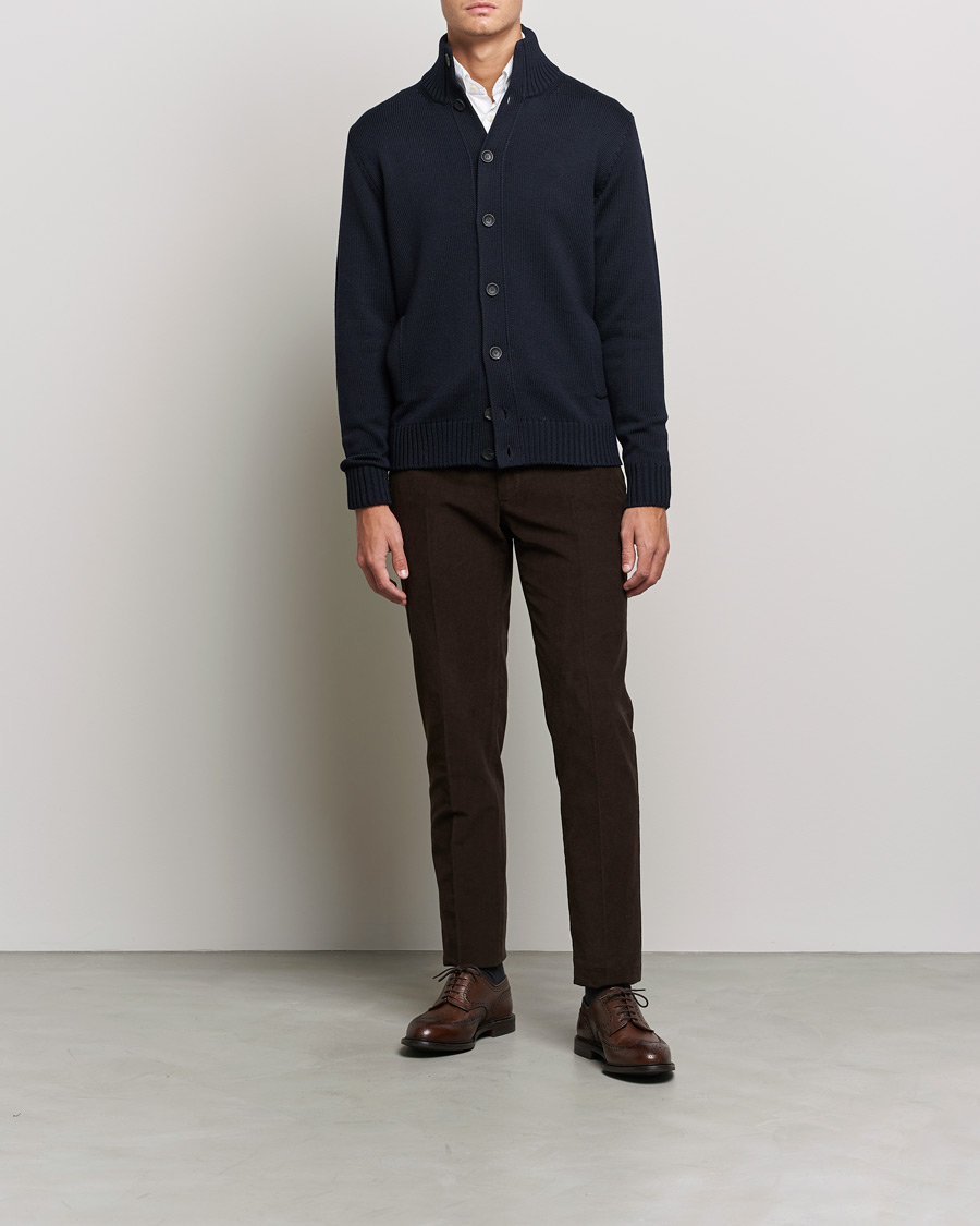 Herre | Trøjer | Zanone | Virgin Merino Wool Chioto Cardigan Navy