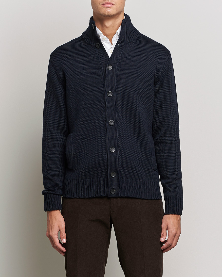 Herre | Zanone | Zanone | Virgin Merino Wool Chioto Cardigan Navy