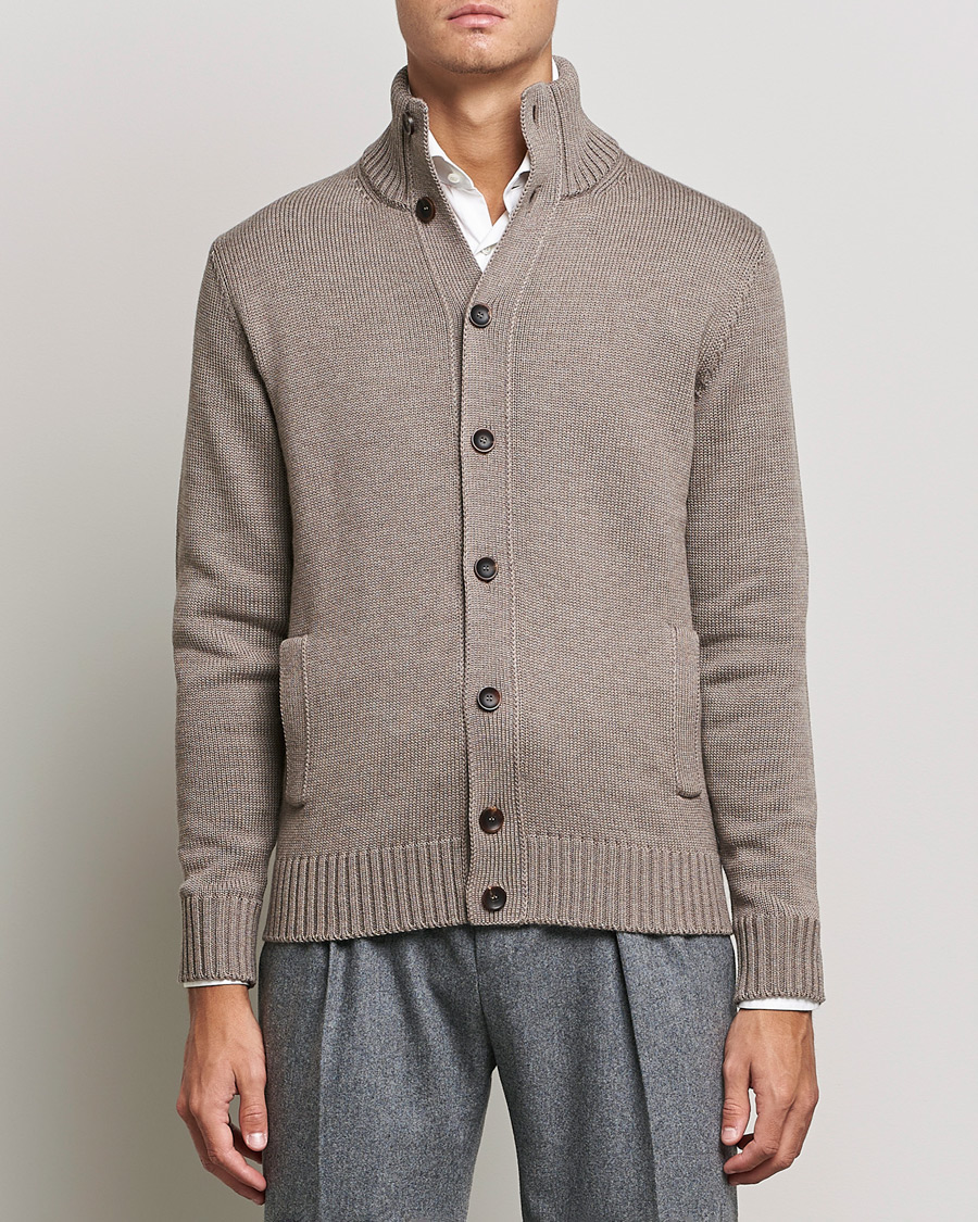 Herre | Trøjer | Zanone | Virgin Merino Wool Chioto Cardigan Taupe