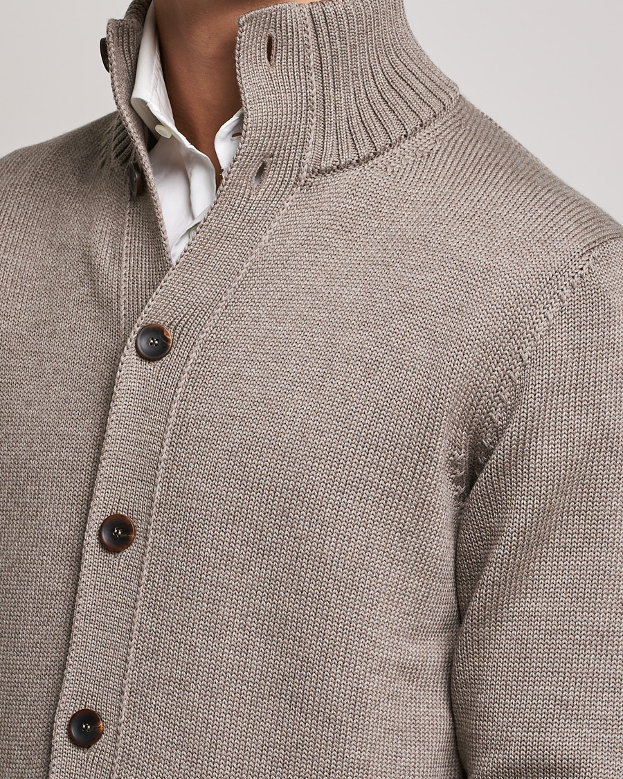 Herre | Trøjer | Zanone | Virgin Merino Wool Chioto Cardigan Taupe