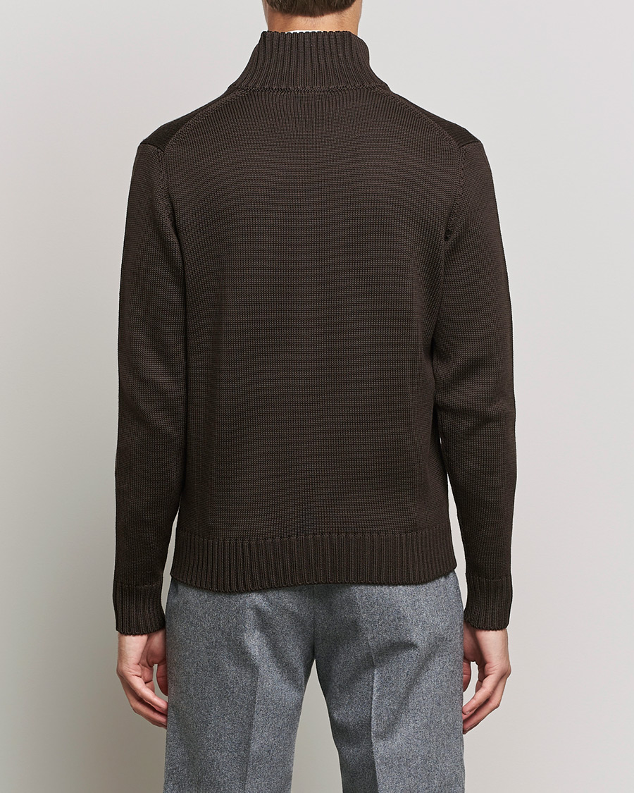 Herre | Trøjer | Zanone | Virgin Merino Wool Chioto Cardigan Dark Brown