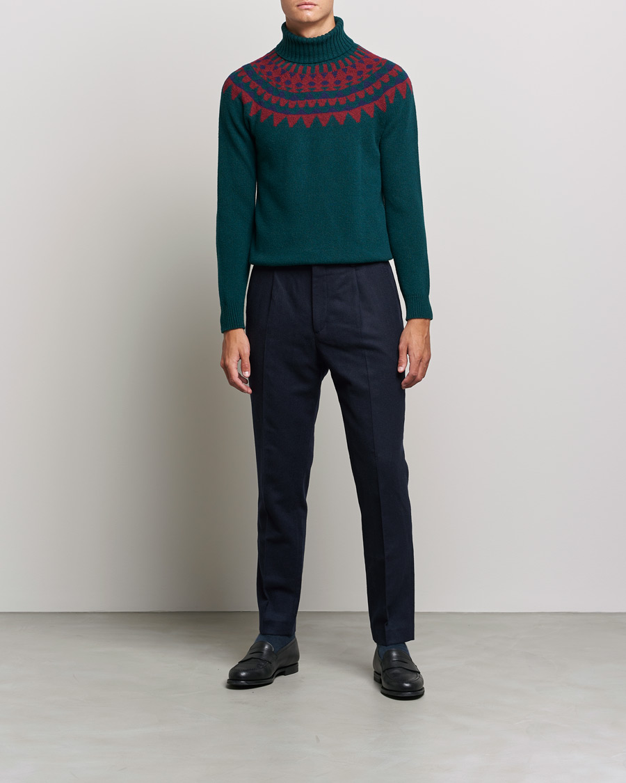Herre | Trøjer | Zanone | Fairisle Jacquard Rollneck Green