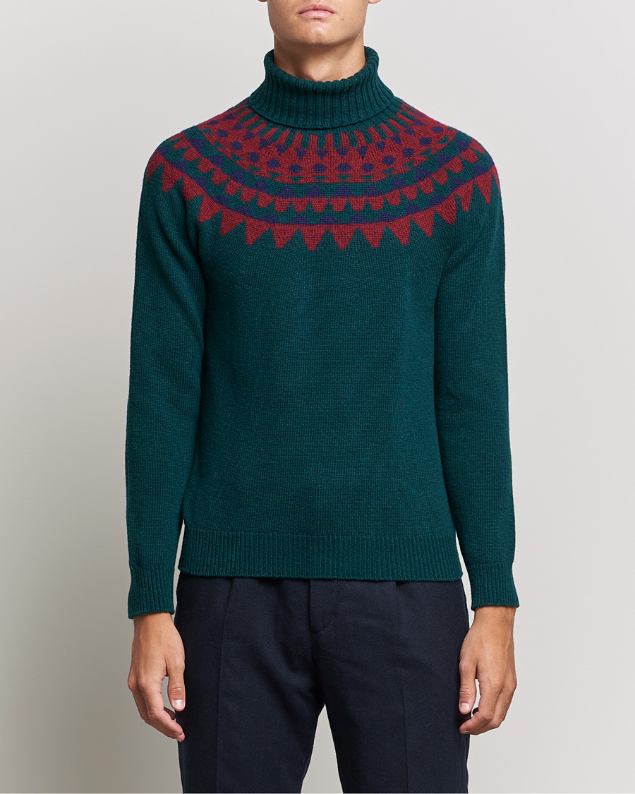 Herre | Trøjer | Zanone | Fairisle Jacquard Rollneck Green