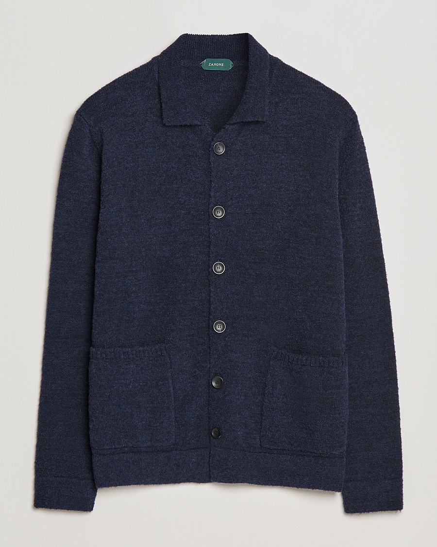 Herre | Trøjer | Zanone | Boucle Wool Chore Jacket Navy