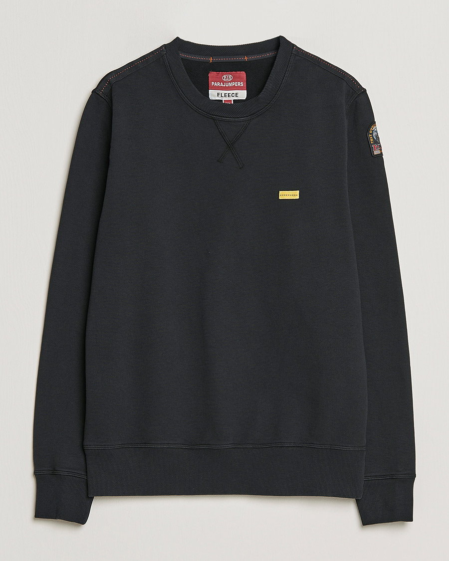 Herre | Trøjer | Parajumpers | Basic Cotton Fleece Sweatshirt Black