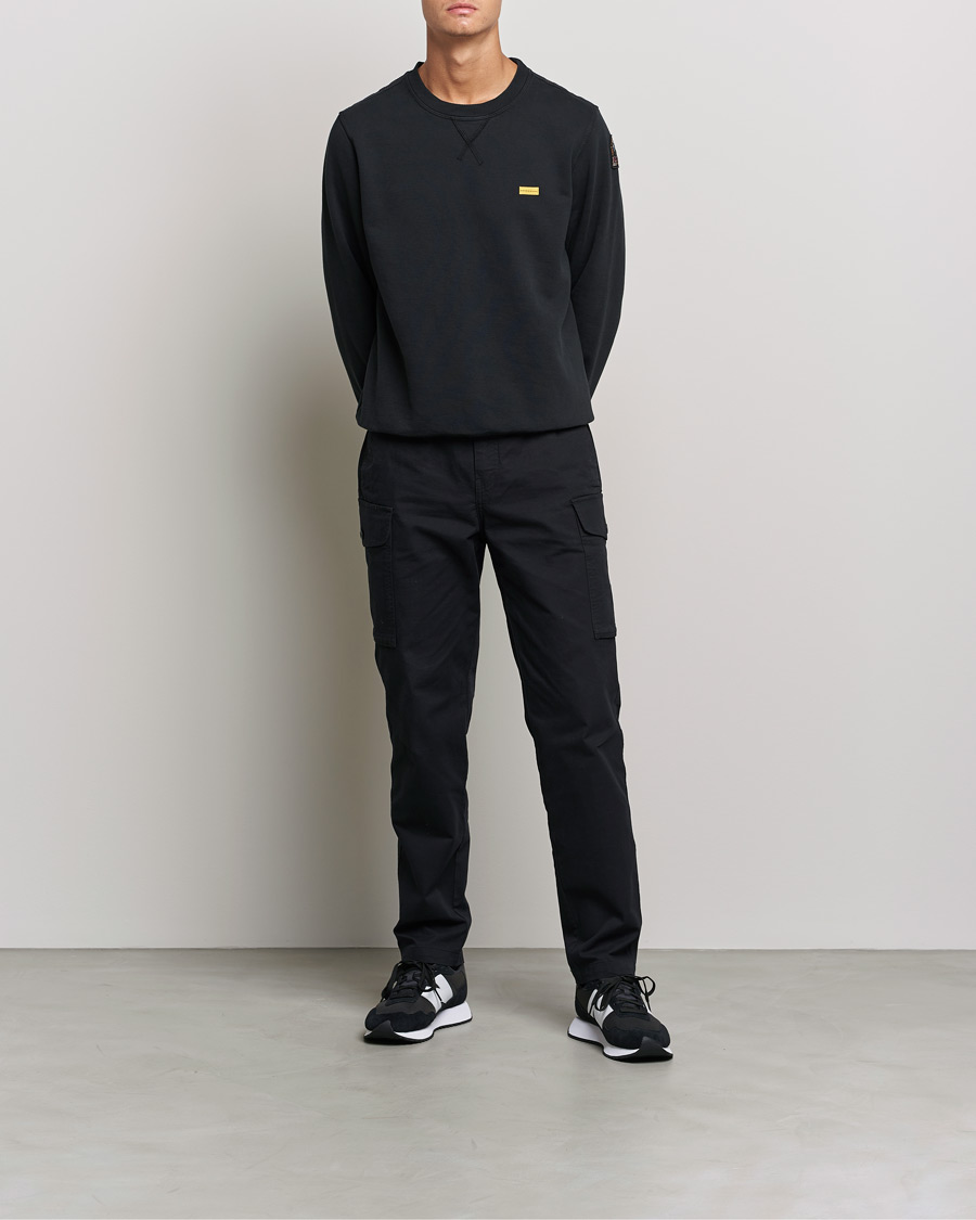 Herre | Trøjer | Parajumpers | Basic Cotton Fleece Sweatshirt Black