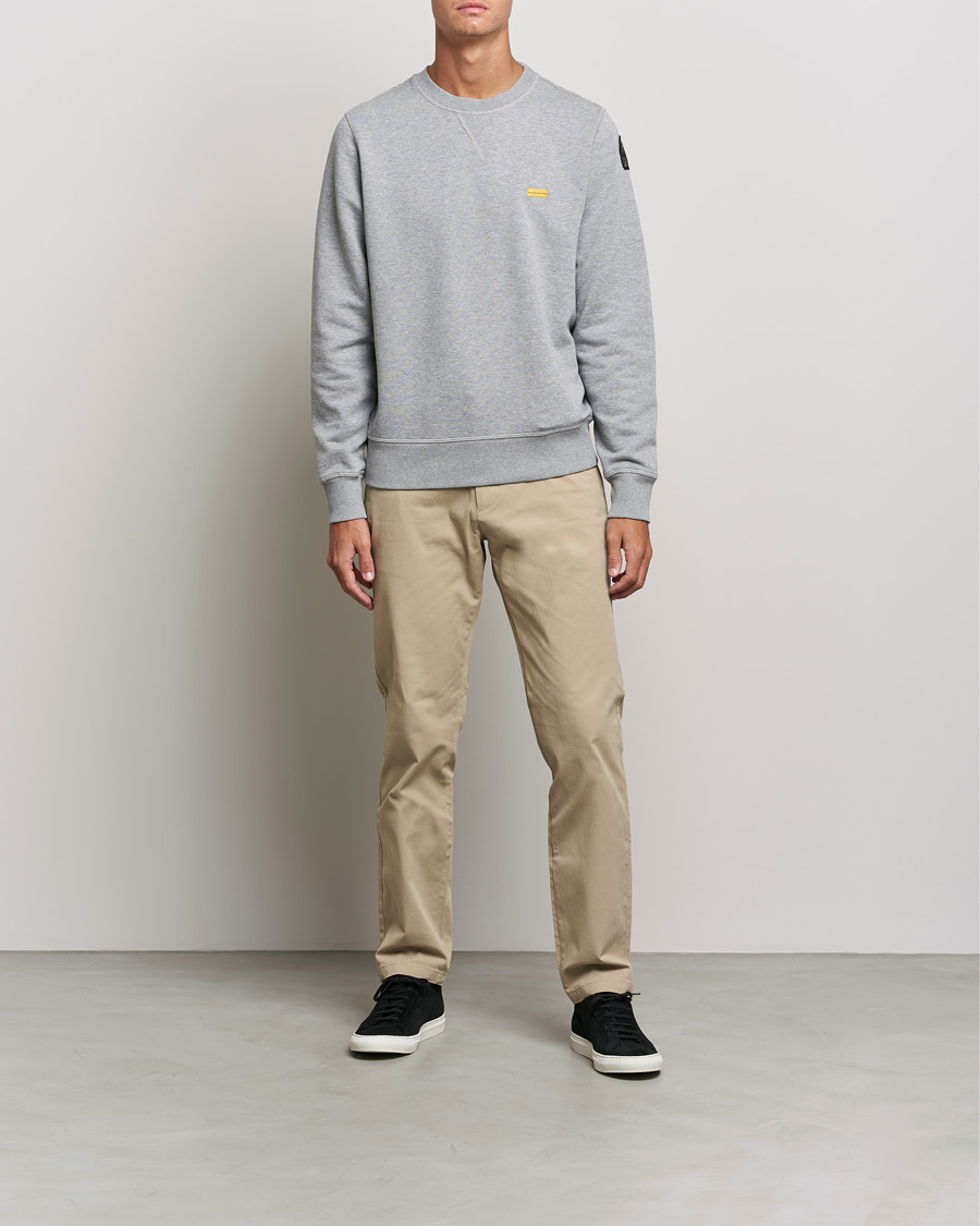 Herre | Trøjer | Parajumpers | Basic Cotton Fleece Sweatshirt Silver Melange