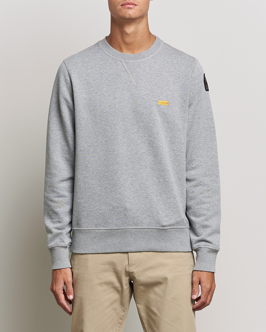 Herre | Trøjer | Parajumpers | Basic Cotton Fleece Sweatshirt Silver Melange