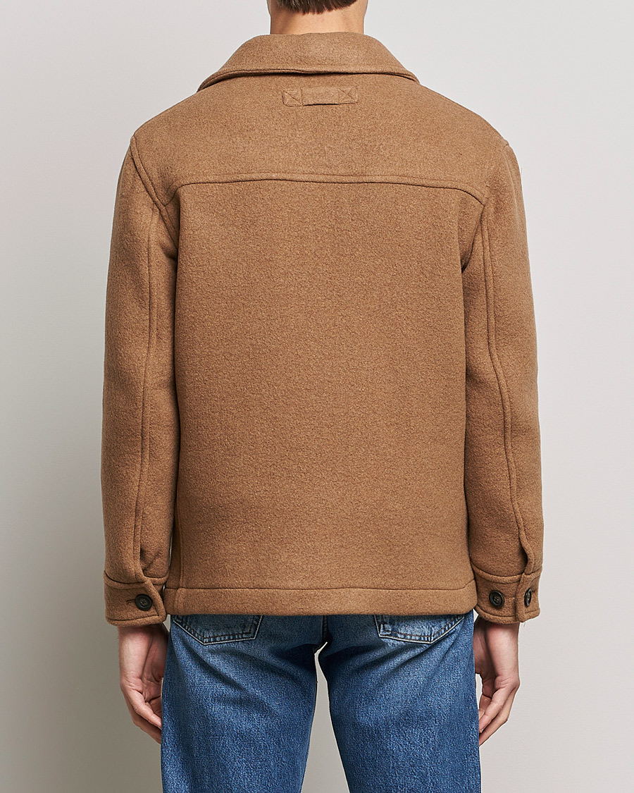 Herre | Jakker | GANT | Short Wool Patch Pocket Jacket Warm Khaki
