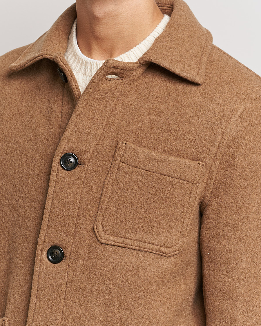 Herre | Jakker | GANT | Short Wool Patch Pocket Jacket Warm Khaki