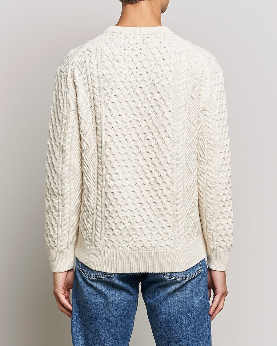 Herre | Trøjer | GANT | Aran Structured Knitted Sweater Cream