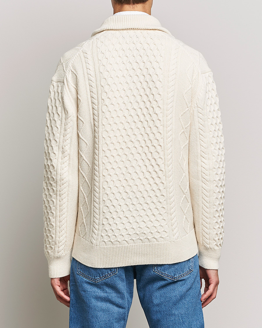 Herre | Trøjer | Gant | Aran Structured Full Zip Cream