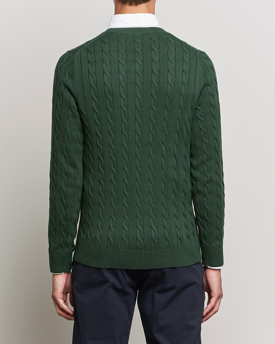 Herre | Trøjer | GANT | Cotton Cable Crew Neck Pullover Storm Green