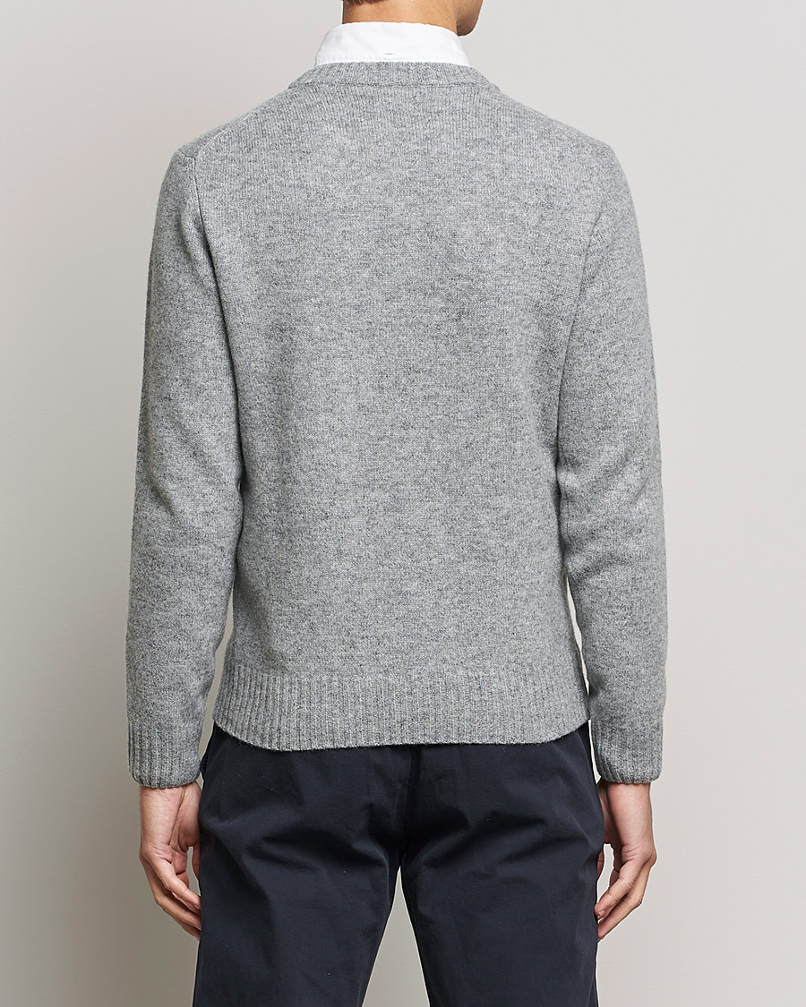Herre | Trøjer | GANT | Brushed Wool Crew Neck Sweater Grey Melange