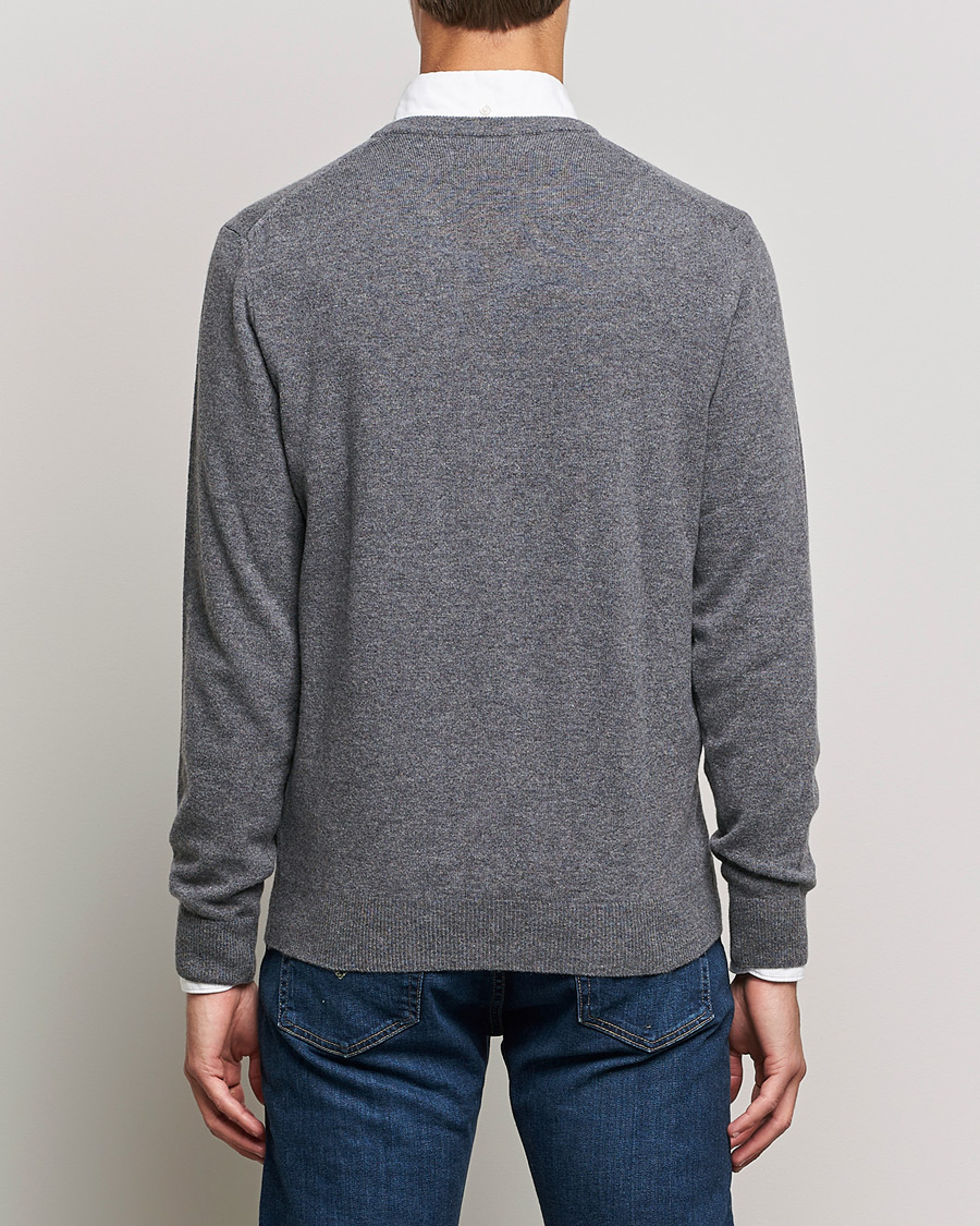 Herre | Trøjer | GANT | Lambswool V-Neck Pullover Dark Grey Melange