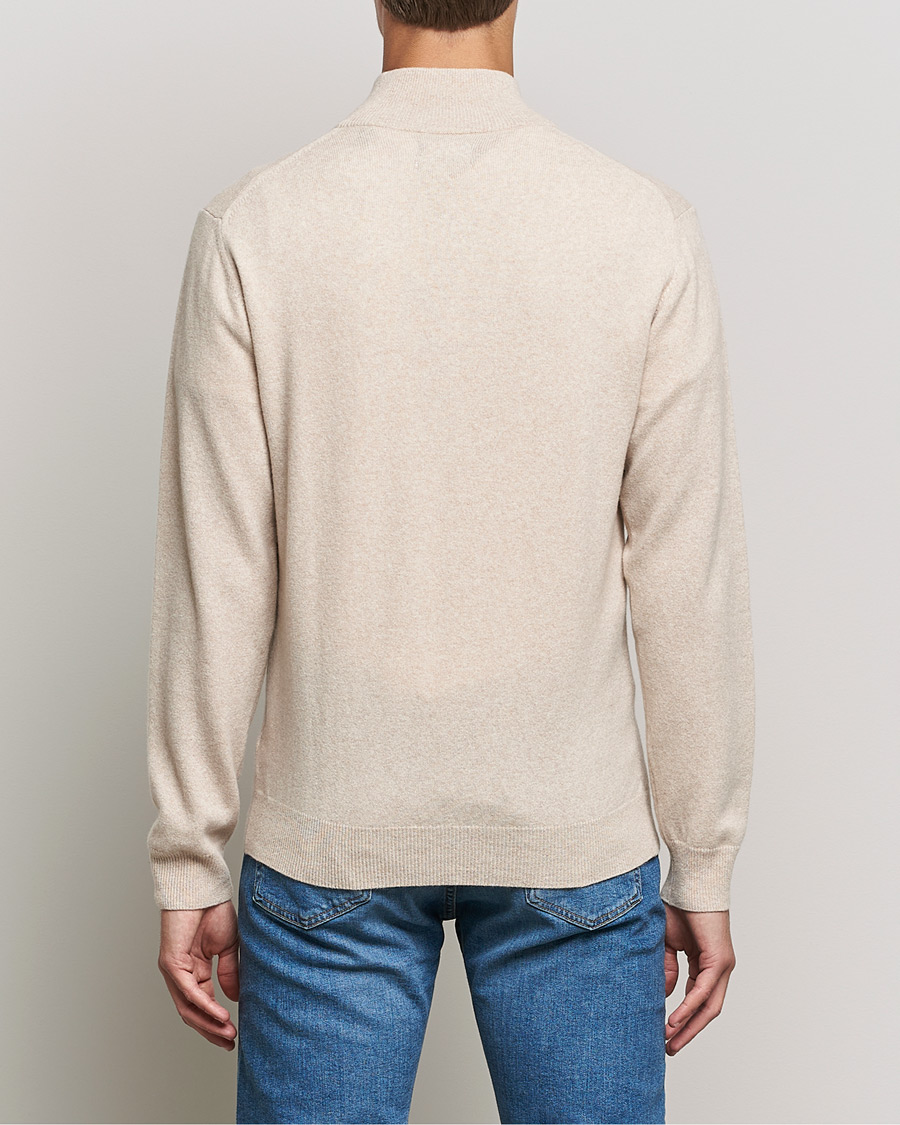 Herre | Trøjer | GANT | Lambswool Half Zip Dark Sand Melange