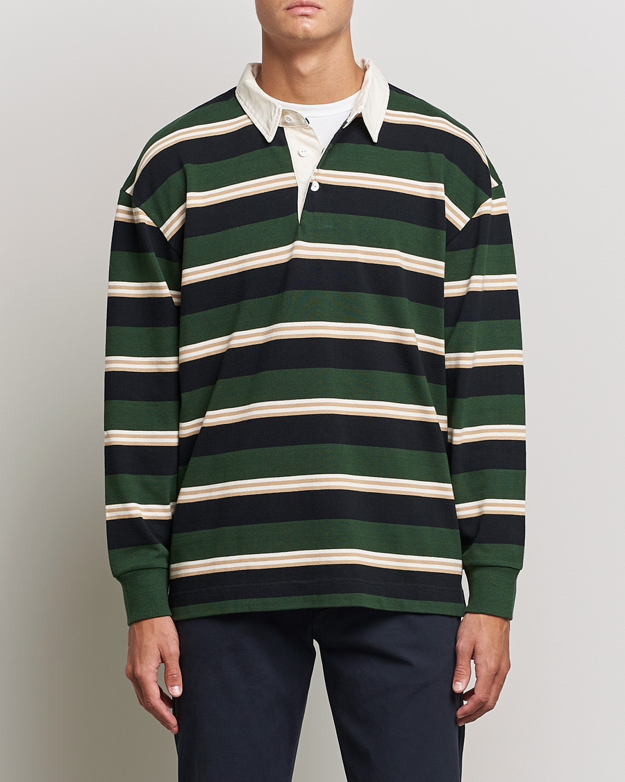 Herre | Trøjer | GANT | Archive Striped Heavy Rugger Storm Green